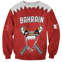 Custom Bahrain Cricket Sweatshirt Coat of arms of Bahrain with Sporty Pattern - Wonder Print Shop