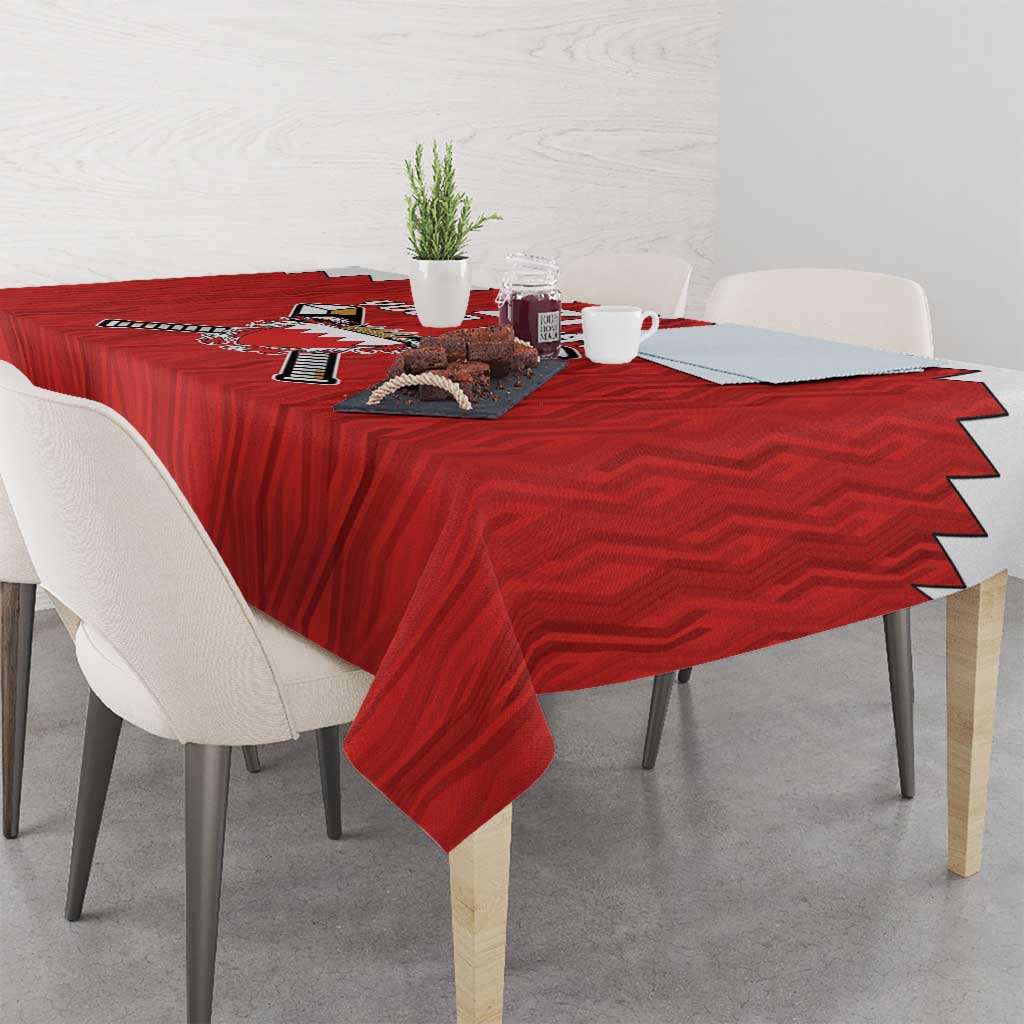 Custom Bahrain Cricket Tablecloth Coat of arms of Bahrain with Sporty Pattern - Wonder Print Shop