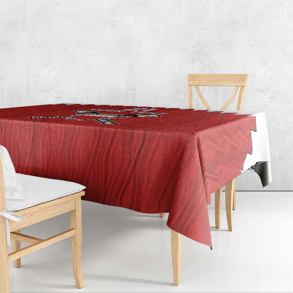 Custom Bahrain Cricket Tablecloth Coat of arms of Bahrain with Sporty Pattern - Wonder Print Shop