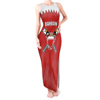 Custom Bahrain Cricket Tank Maxi Dress Coat of arms of Bahrain with Sporty Pattern - Wonder Print Shop