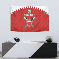 Custom Bahrain Cricket Tapestry Coat of arms of Bahrain with Sporty Pattern - Wonder Print Shop