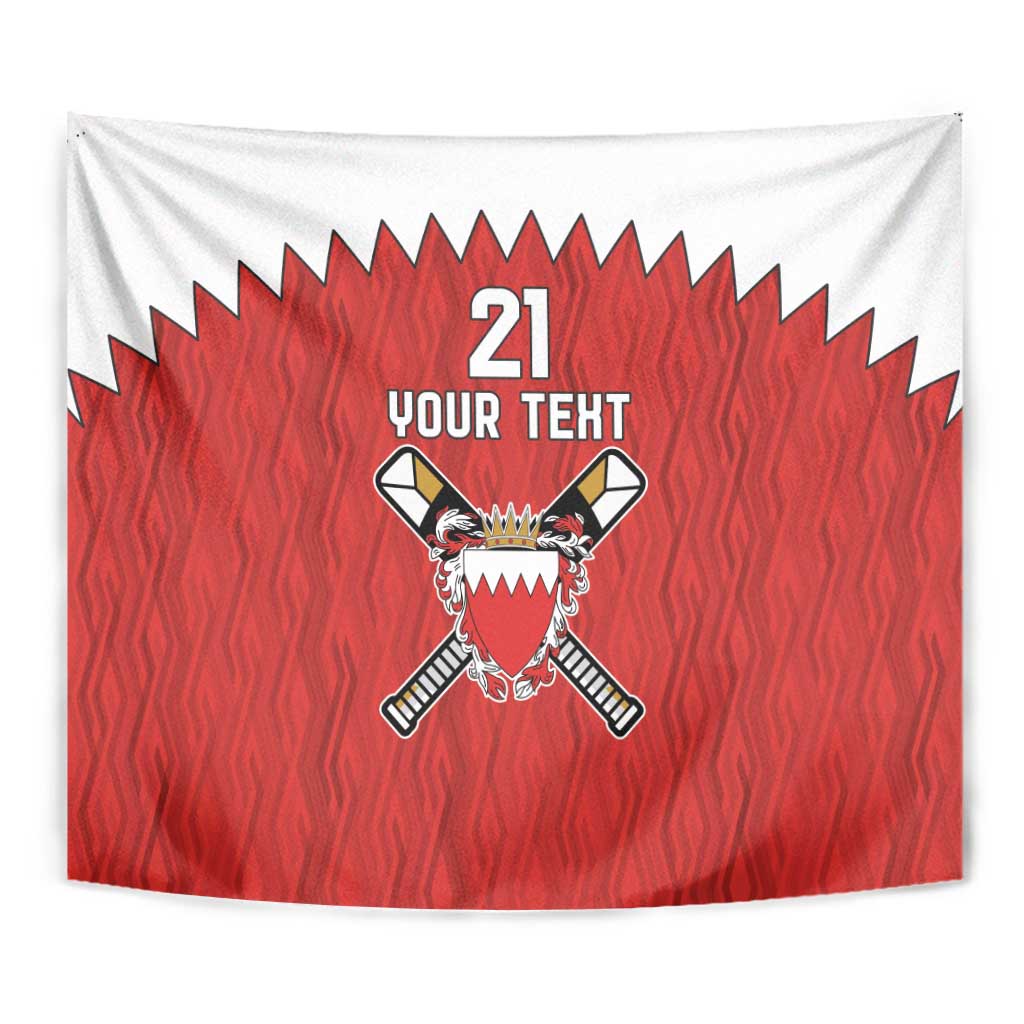 Custom Bahrain Cricket Tapestry Coat of arms of Bahrain with Sporty Pattern - Wonder Print Shop