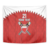 Custom Bahrain Cricket Tapestry Coat of arms of Bahrain with Sporty Pattern - Wonder Print Shop