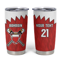 Custom Bahrain Cricket Tumbler Cup Coat of arms of Bahrain with Sporty Pattern - Wonder Print Shop