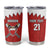 Custom Bahrain Cricket Tumbler Cup Coat of arms of Bahrain with Sporty Pattern - Wonder Print Shop