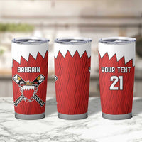 Custom Bahrain Cricket Tumbler Cup Coat of arms of Bahrain with Sporty Pattern - Wonder Print Shop