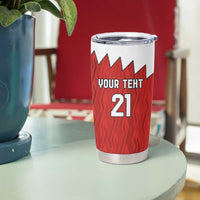 Custom Bahrain Cricket Tumbler Cup Coat of arms of Bahrain with Sporty Pattern - Wonder Print Shop