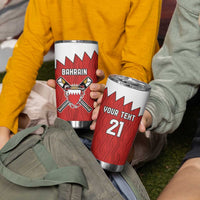 Custom Bahrain Cricket Tumbler Cup Coat of arms of Bahrain with Sporty Pattern - Wonder Print Shop