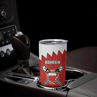 Custom Bahrain Cricket Tumbler Cup Coat of arms of Bahrain with Sporty Pattern - Wonder Print Shop