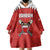 Custom Bahrain Cricket Wearable Blanket Hoodie Coat of arms of Bahrain with Sporty Pattern - Wonder Print Shop