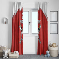 Custom Bahrain Cricket Window Curtain Coat of arms of Bahrain with Sporty Pattern - Wonder Print Shop