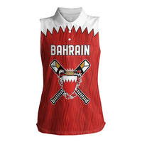 Custom Bahrain Cricket Women Sleeveless Polo Shirt Coat of arms of Bahrain with Sporty Pattern - Wonder Print Shop