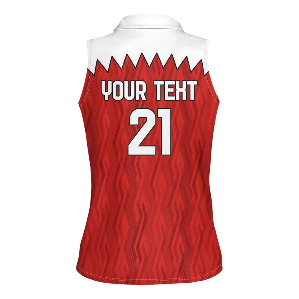 Custom Bahrain Cricket Women Sleeveless Polo Shirt Coat of arms of Bahrain with Sporty Pattern - Wonder Print Shop