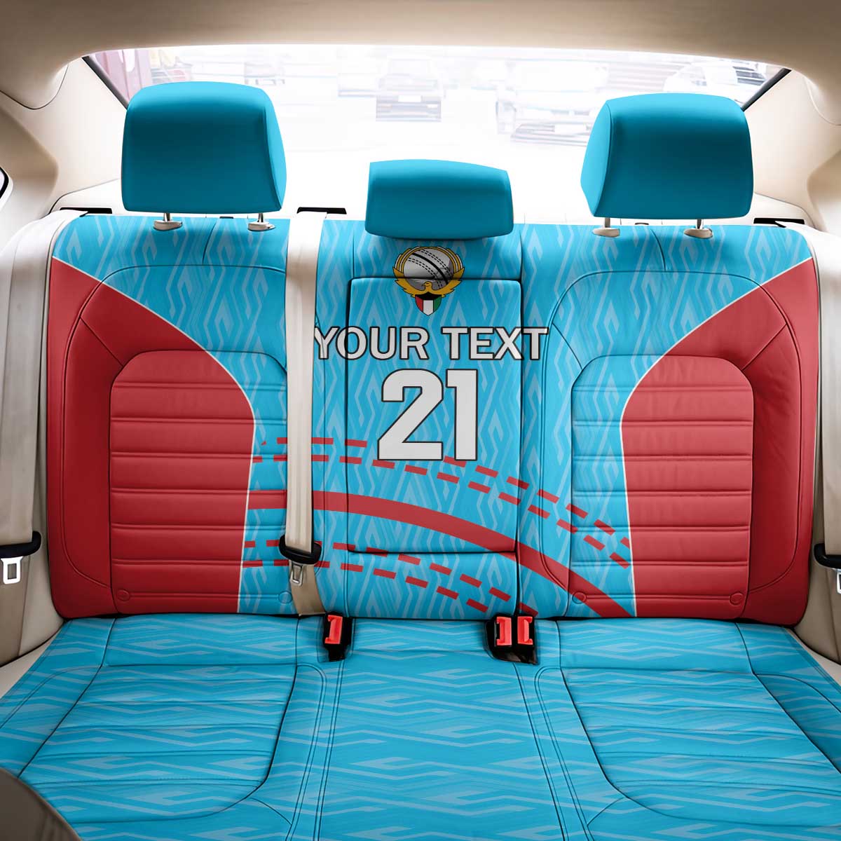 Custom Kuwait Cricket Back Car Seat Cover Kuwayt Sporty Pattern LT9 - Wonder Print Shop