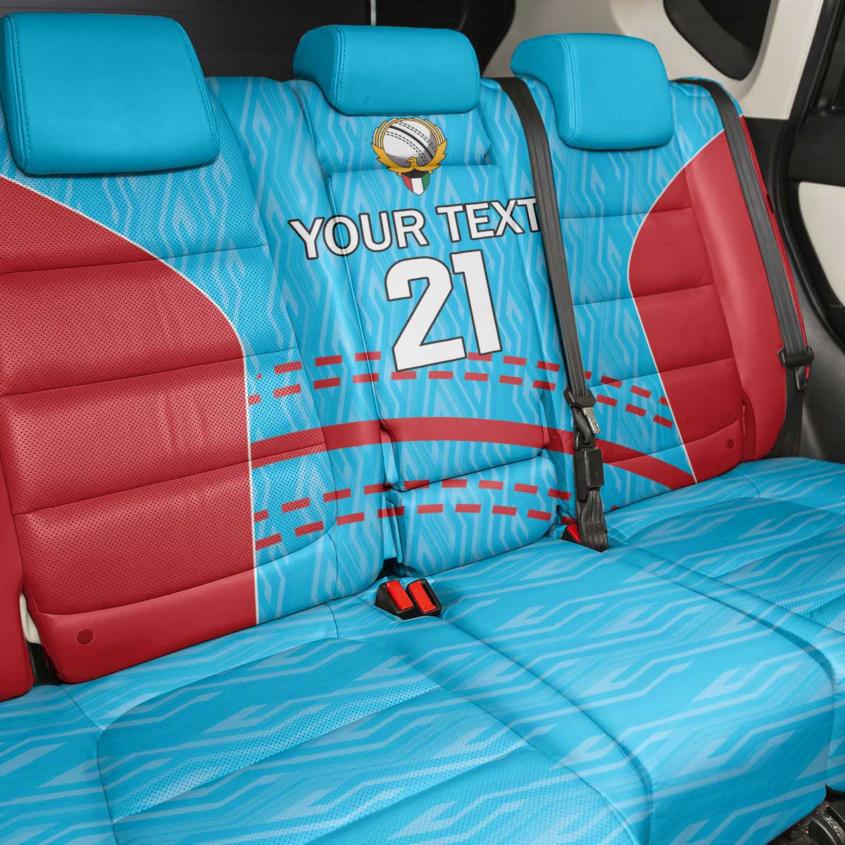 Custom Kuwait Cricket Back Car Seat Cover Kuwayt Sporty Pattern LT9 - Wonder Print Shop
