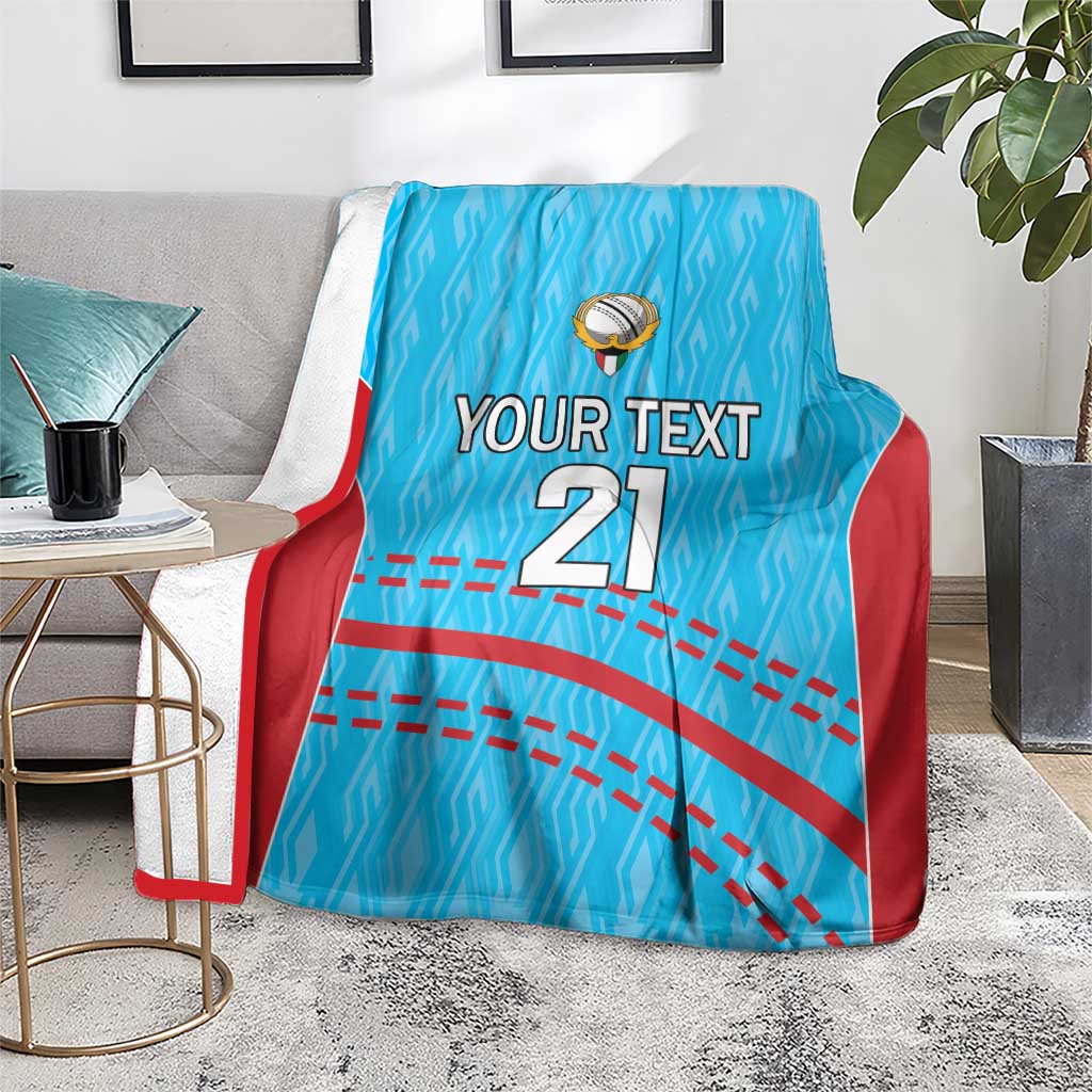 Custom Kuwait Cricket Blanket Kuwayt Sporty Pattern