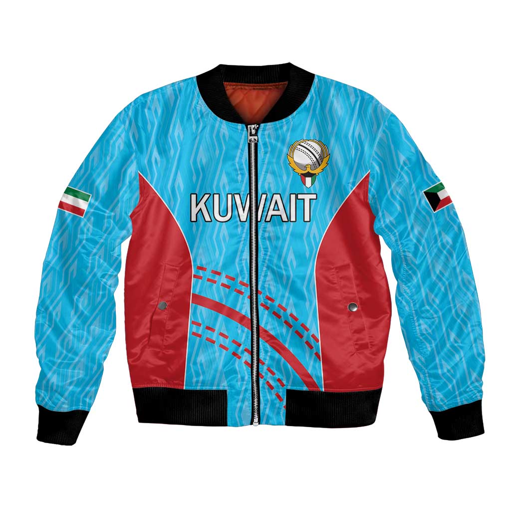 Custom Kuwait Cricket Bomber Jacket Kuwayt Sporty Pattern LT9 - Wonder Print Shop