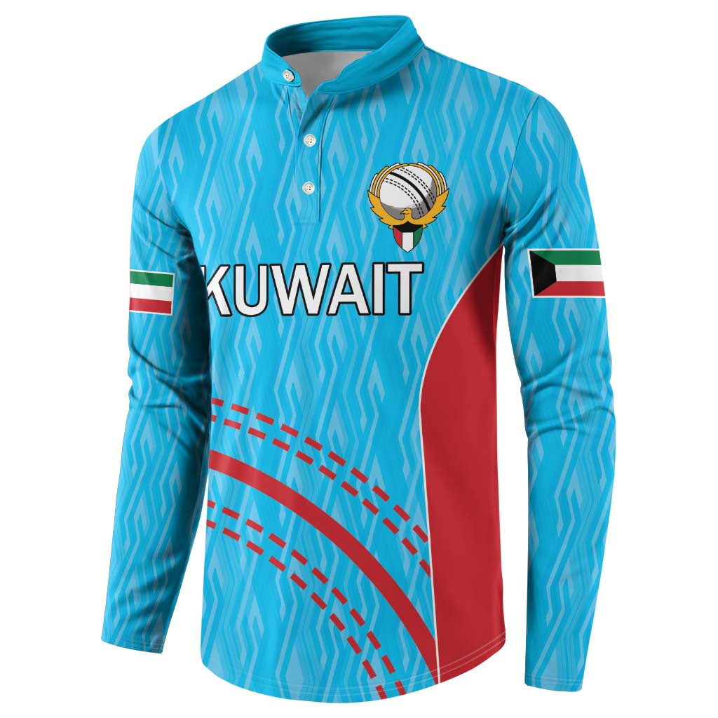 Custom Kuwait Cricket Button Sweatshirt Kuwayt Sporty Pattern LT9 - Wonder Print Shop