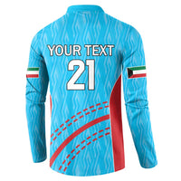 Custom Kuwait Cricket Button Sweatshirt Kuwayt Sporty Pattern LT9 - Wonder Print Shop