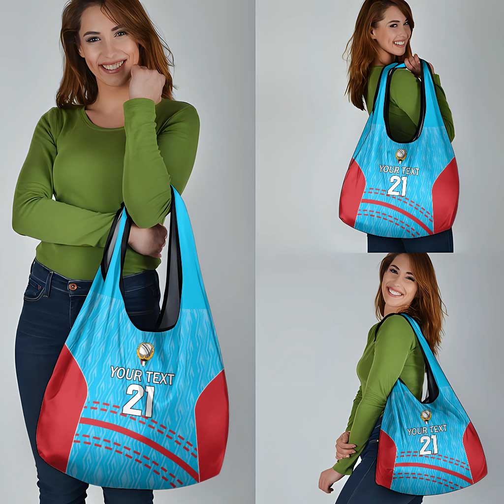 Custom Kuwait Cricket Grocery Bag Kuwayt Sporty Pattern