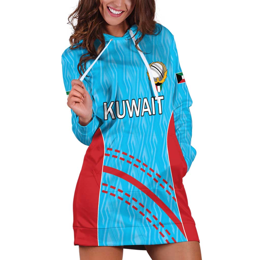 Custom Kuwait Cricket Hoodie Dress Kuwayt Sporty Pattern - Wonder Print Shop