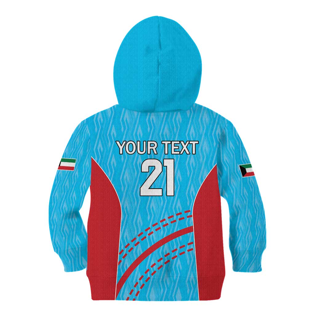 Custom Kuwait Cricket Kid Hoodie Kuwayt Sporty Pattern - Wonder Print Shop