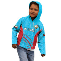 Custom Kuwait Cricket Kid Hoodie Kuwayt Sporty Pattern - Wonder Print Shop