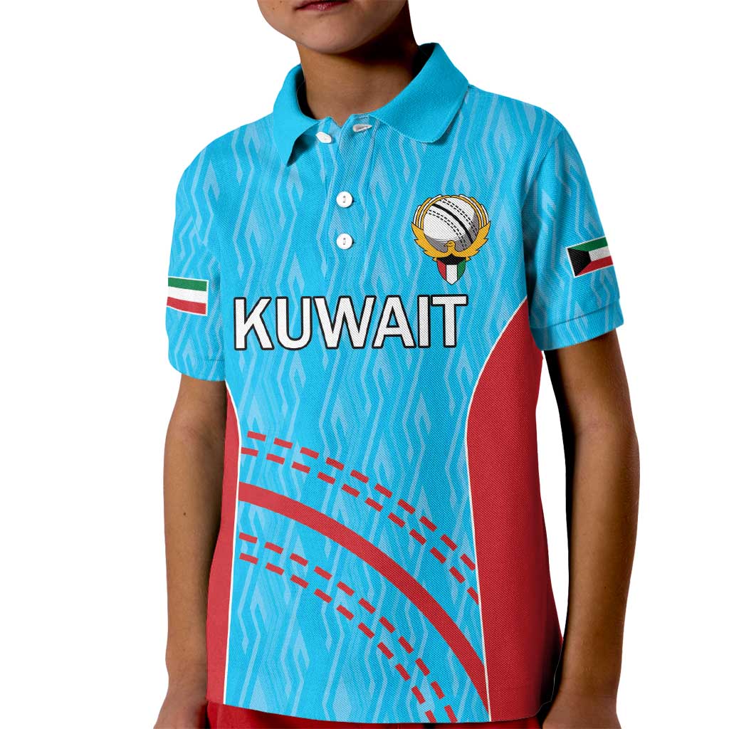 Custom Kuwait Cricket Kid Polo Shirt Kuwayt Sporty Pattern - Wonder Print Shop