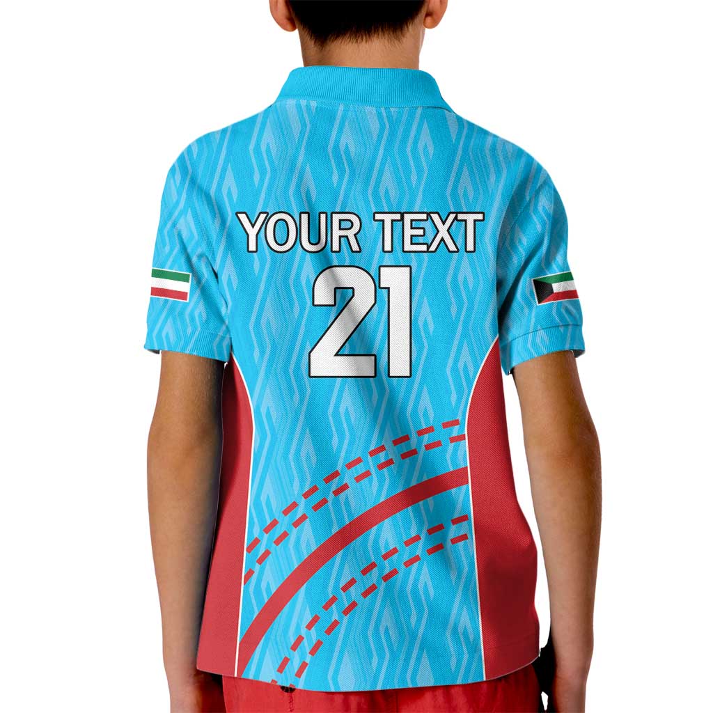 Custom Kuwait Cricket Kid Polo Shirt Kuwayt Sporty Pattern - Wonder Print Shop