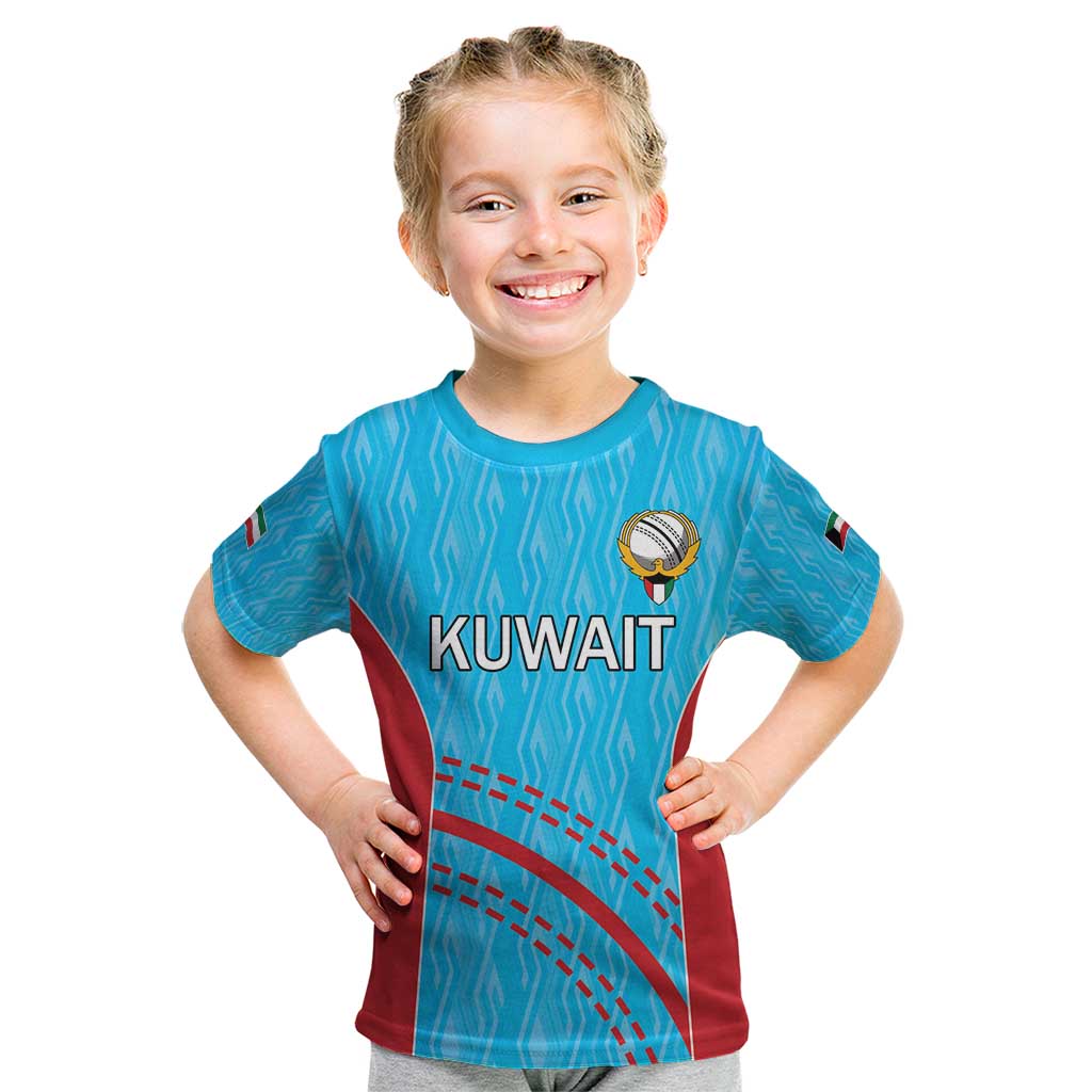 Custom Kuwait Cricket Kid T Shirt Kuwayt Sporty Pattern - Wonder Print Shop
