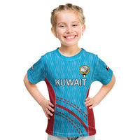 Custom Kuwait Cricket Kid T Shirt Kuwayt Sporty Pattern - Wonder Print Shop