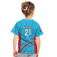 Custom Kuwait Cricket Kid T Shirt Kuwayt Sporty Pattern - Wonder Print Shop