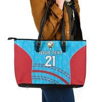 Custom Kuwait Cricket Leather Tote Bag Kuwayt Sporty Pattern - Wonder Print Shop