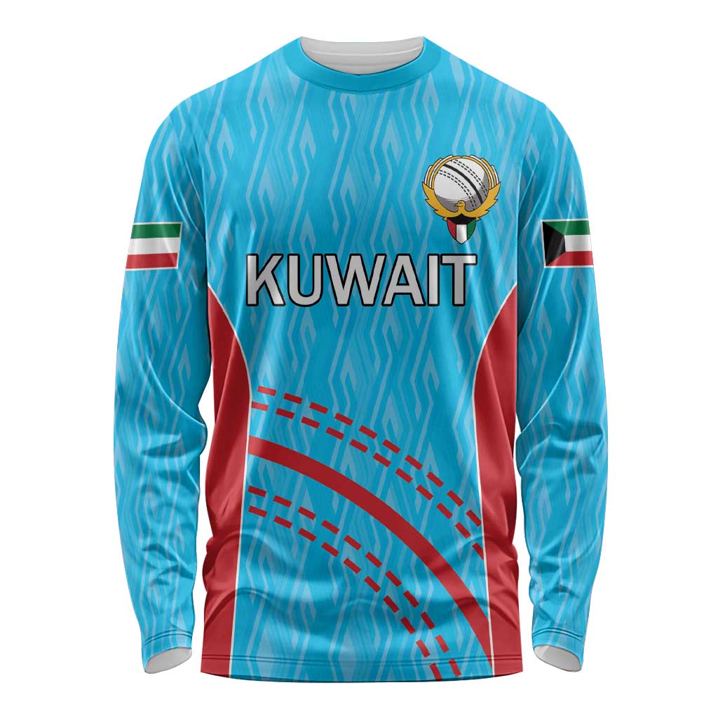 Custom Kuwait Cricket Long Sleeve Shirt Kuwayt Sporty Pattern - Wonder Print Shop