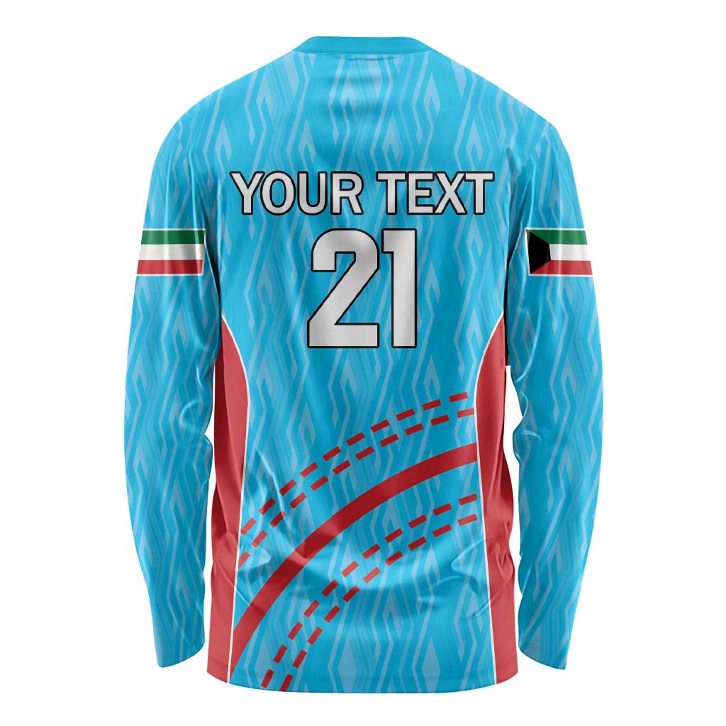 Custom Kuwait Cricket Long Sleeve Shirt Kuwayt Sporty Pattern - Wonder Print Shop