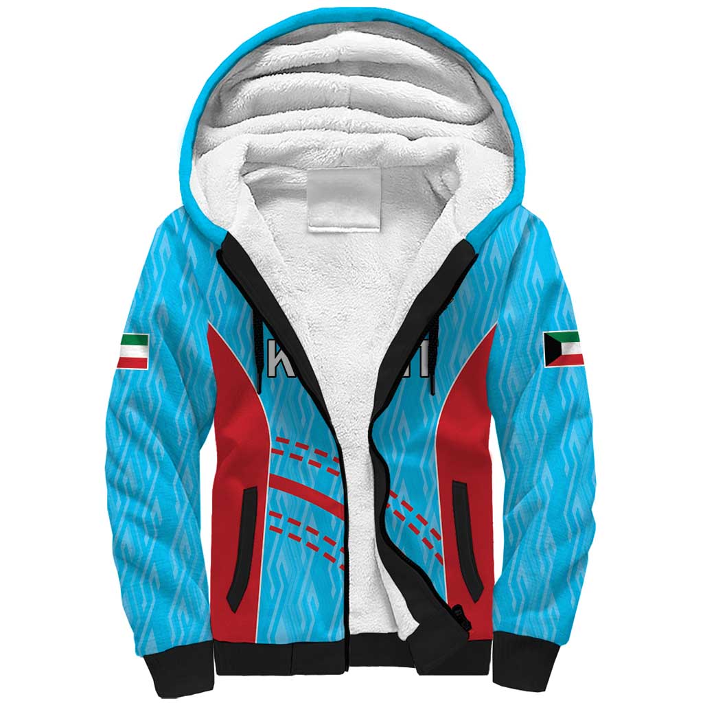Custom Kuwait Cricket Sherpa Hoodie Kuwayt Sporty Pattern - Wonder Print Shop