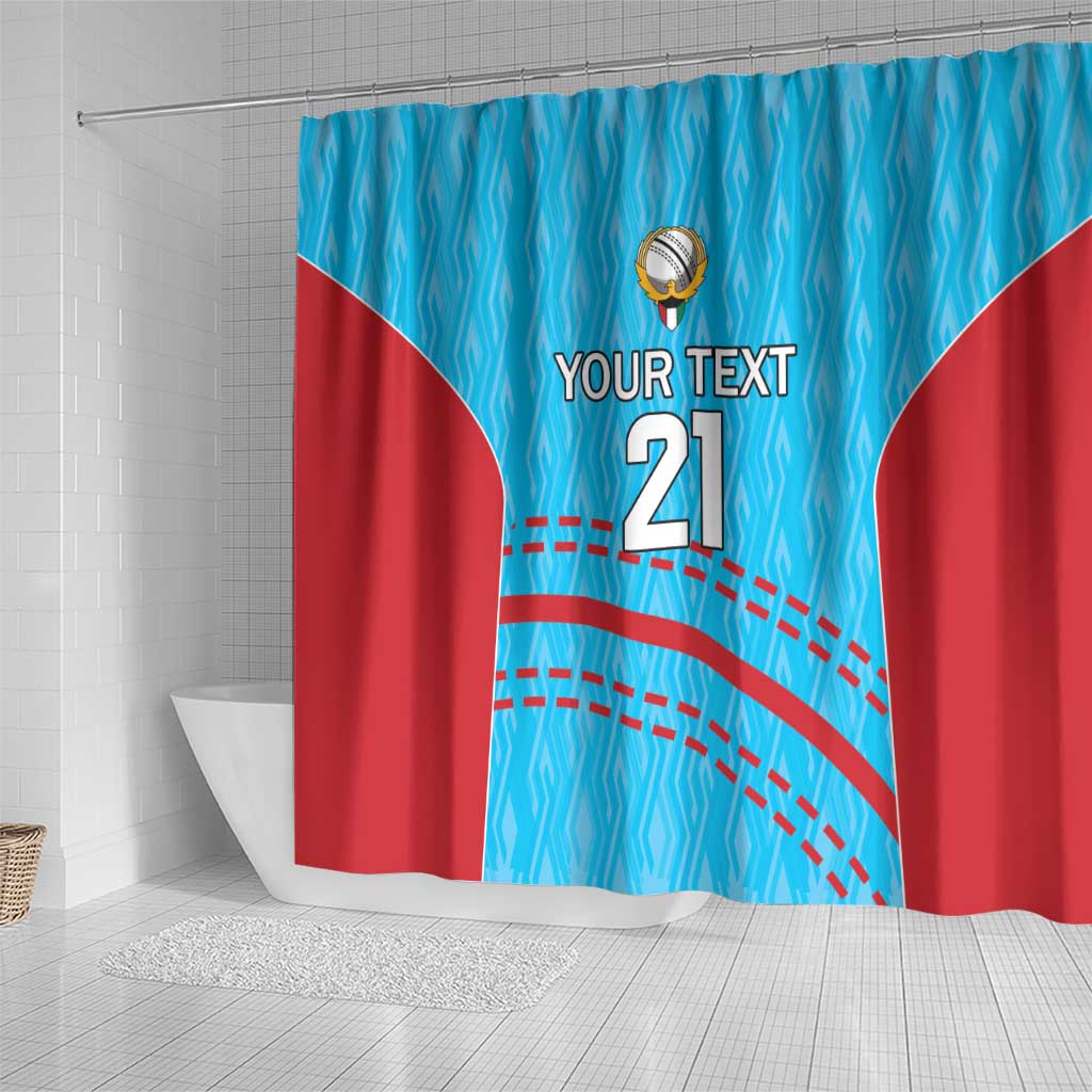Custom Kuwait Cricket Shower Curtain Kuwayt Sporty Pattern