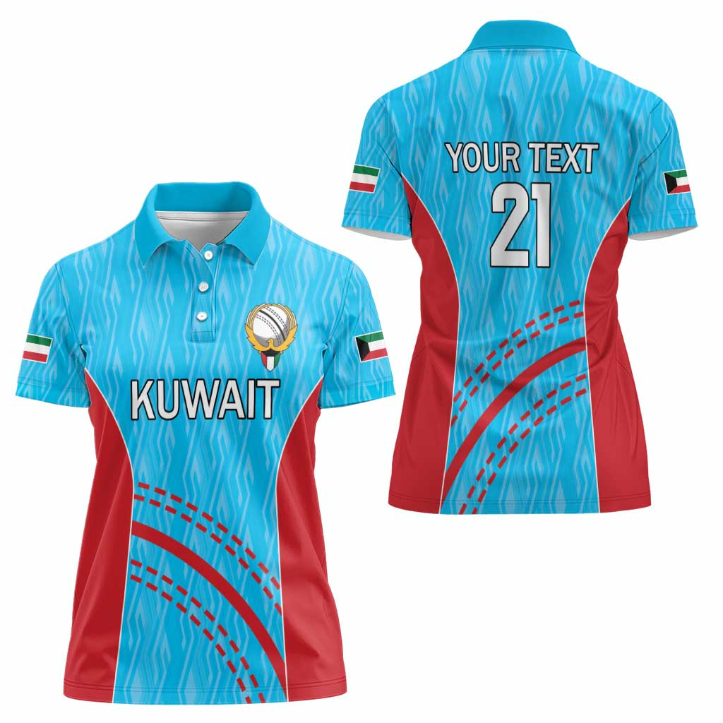 Custom Kuwait Cricket Women Polo Shirt Kuwayt Sporty Pattern - Wonder Print Shop