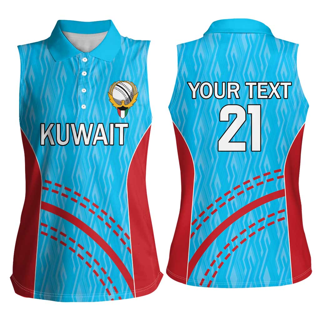 Custom Kuwait Cricket Women Sleeveless Polo Shirt Kuwayt Sporty Pattern - Wonder Print Shop