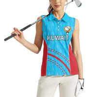 Custom Kuwait Cricket Women Sleeveless Polo Shirt Kuwayt Sporty Pattern - Wonder Print Shop