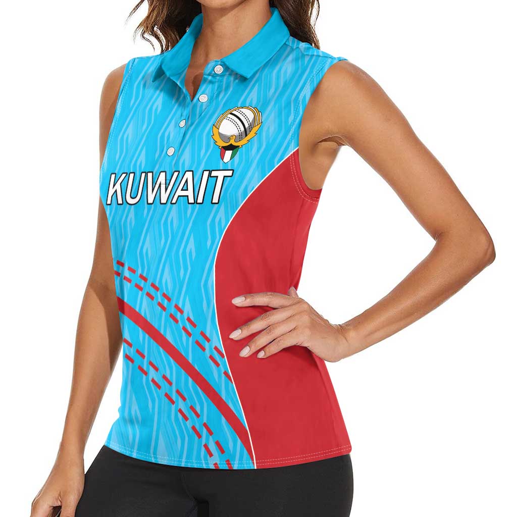 Custom Kuwait Cricket Women Sleeveless Polo Shirt Kuwayt Sporty Pattern - Wonder Print Shop
