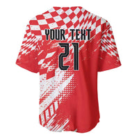 Croatia Rugby Custom Baseball Jersey Chessboard with Sporty Pattern LT9 - Wonder Print Shop