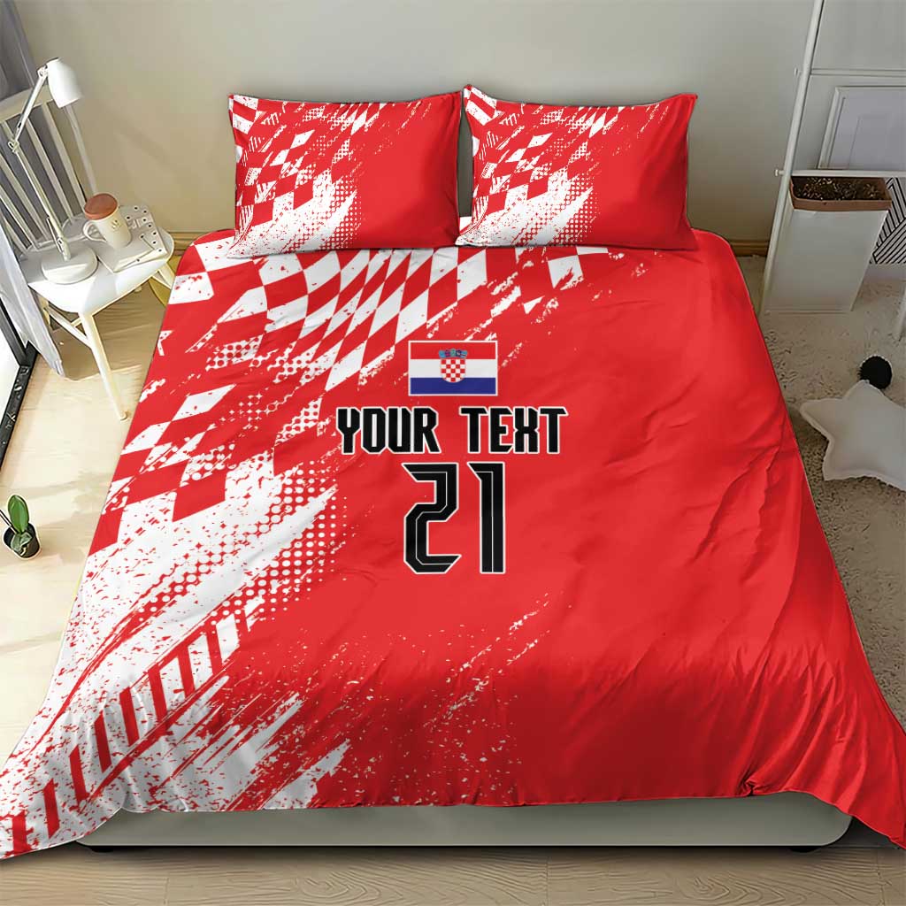 Croatia Rugby Custom Bedding Set Chessboard with Sporty Pattern LT9 - Wonder Print Shop