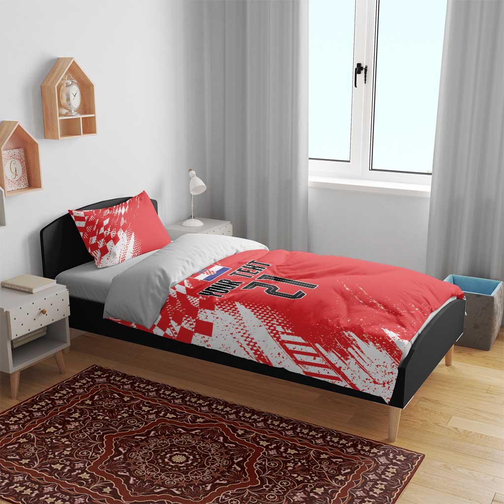 Croatia Rugby Custom Bedding Set Chessboard with Sporty Pattern LT9 - Wonder Print Shop