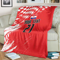Croatia Rugby Custom Blanket Chessboard with Sporty Pattern
