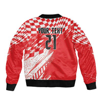 Croatia Rugby Custom Bomber Jacket Chessboard with Sporty Pattern LT9 - Wonder Print Shop