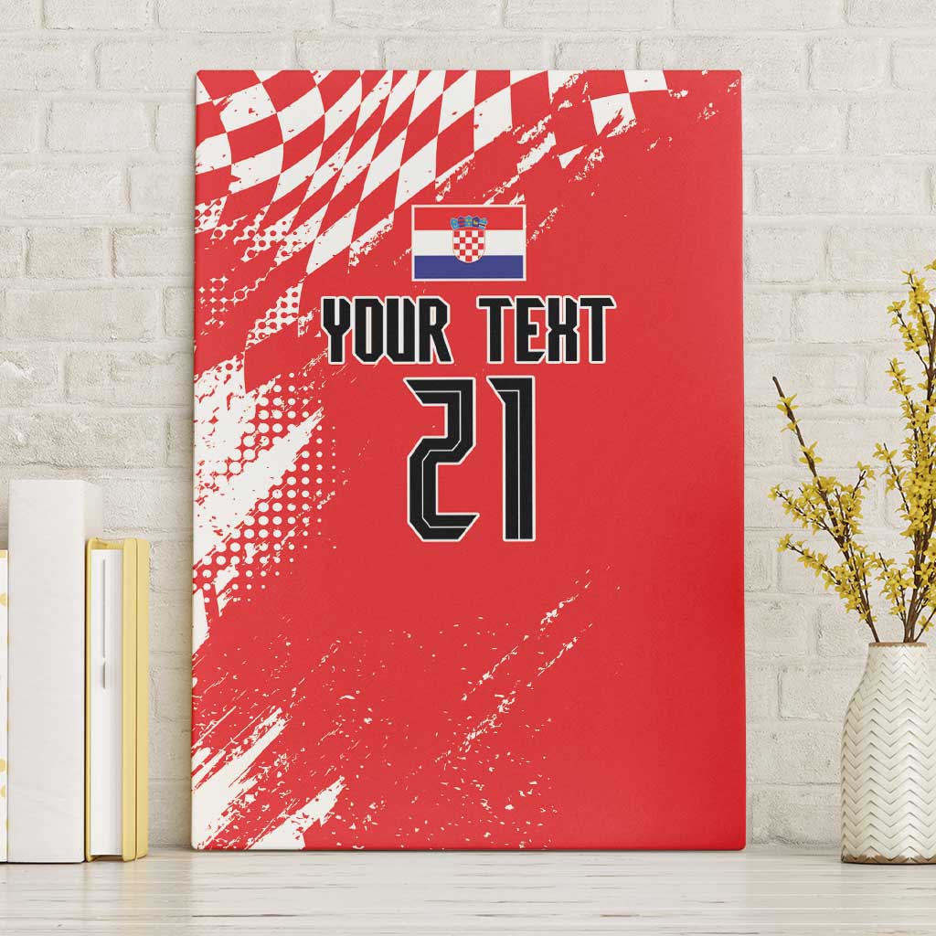 Croatia Rugby Custom Canvas Wall Art Chessboard with Sporty Pattern LT9 - Wonder Print Shop