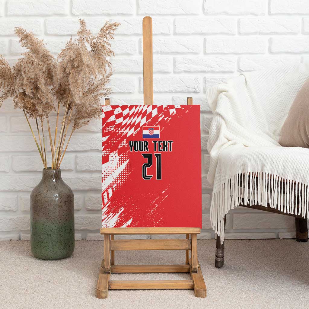 Croatia Rugby Custom Canvas Wall Art Chessboard with Sporty Pattern LT9 - Wonder Print Shop