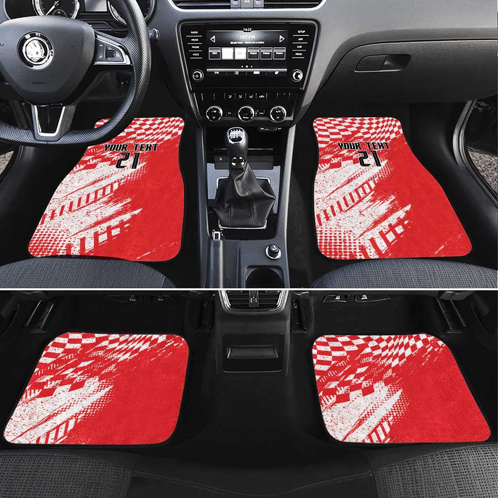 Croatia Rugby Custom Car Mats Chessboard with Sporty Pattern LT9 - Wonder Print Shop