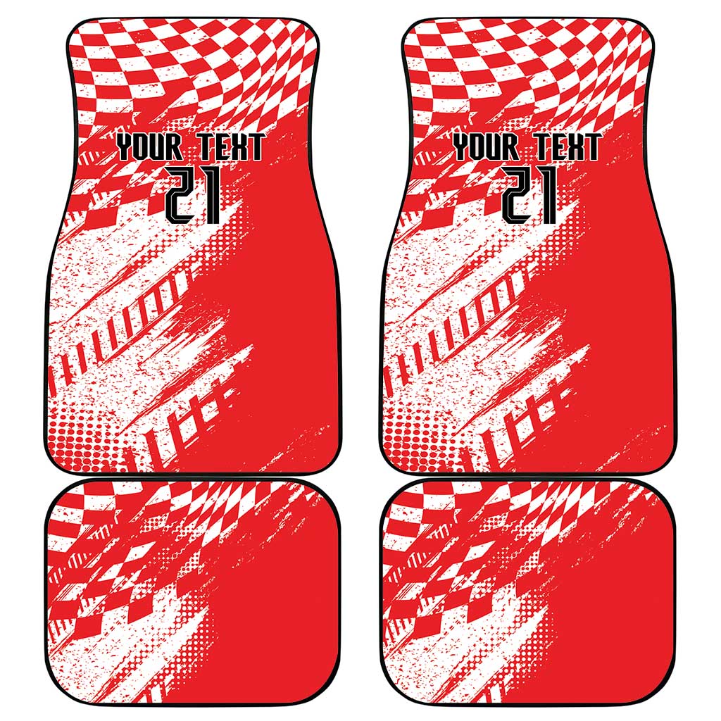 Croatia Rugby Custom Car Mats Chessboard with Sporty Pattern LT9 - Wonder Print Shop